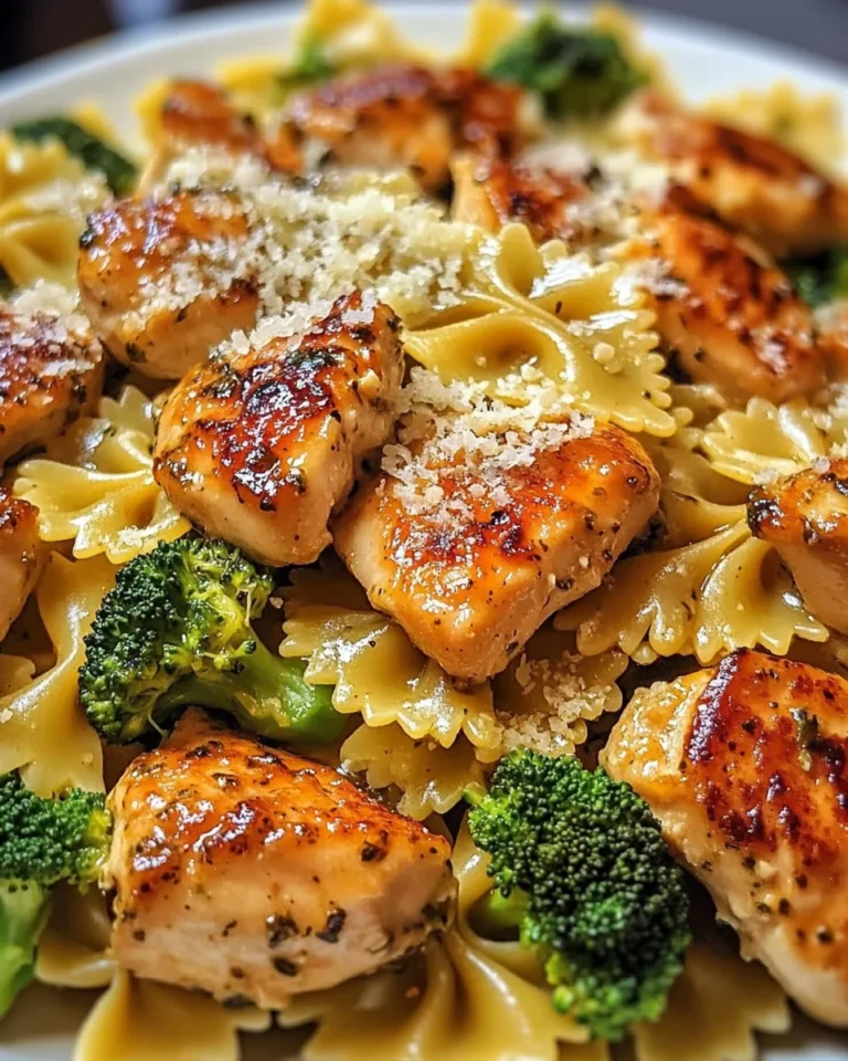 Cowboy Butter Lemon Bowtie Chicken with Broccoli