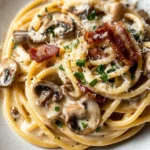 Creamy turkey Bacon and Mushroom Pasta