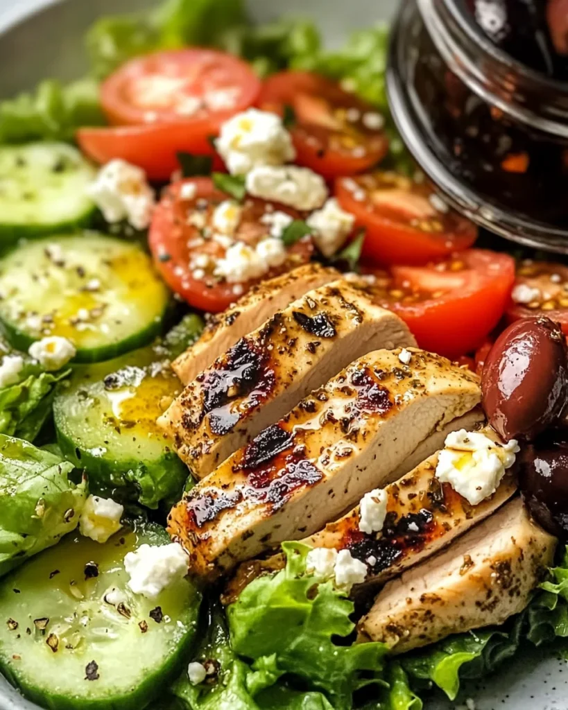 Easy Greek Salad with Chicken