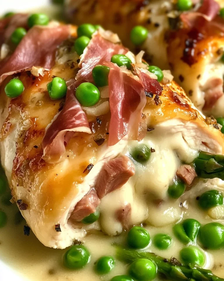 Fontina & Prosciutto Stuffed Chicken with Spring Vegetables