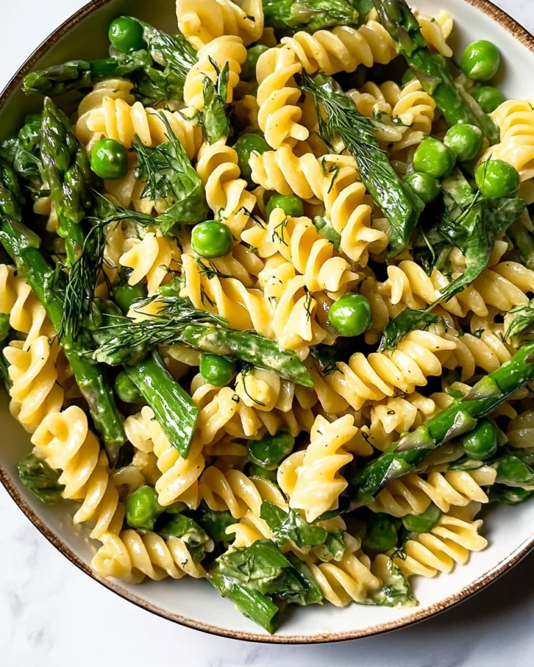 Fresh Spring Pasta Salad Recipe with Asparagus and Lemon Dill Vinaigrette