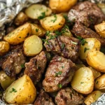 Garlic Butter Steak and Potato Foil Packets