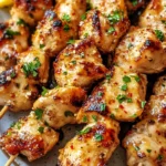 Garlic Parmesan Chicken Skewers