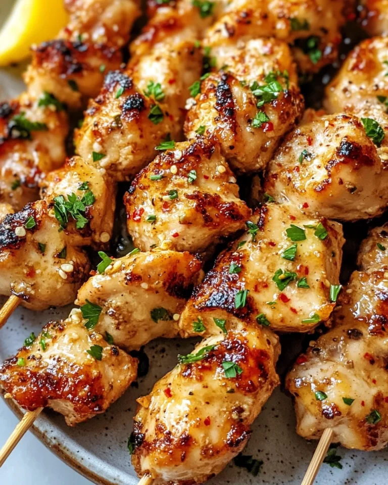 Garlic Parmesan Chicken Skewers