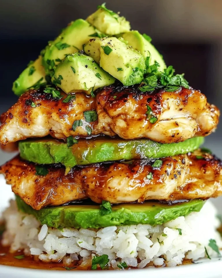 Honey Lime Chicken & Avocado Rice Stack