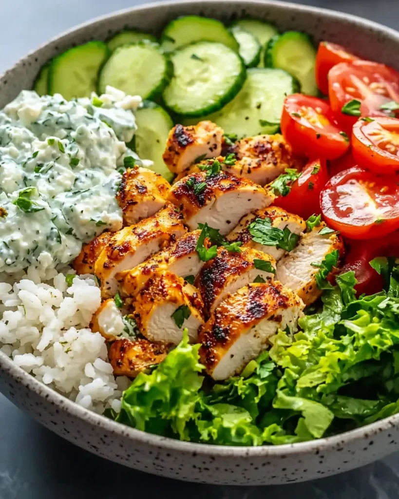 Juicy Mediterranean Chicken Bowl with Rice