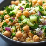 Lemon Quinoa and Chickpea Salad delights with flavor!