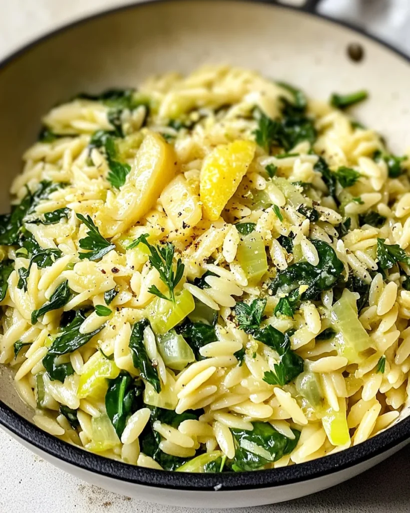 One-Pan Lemony Leek Orzo