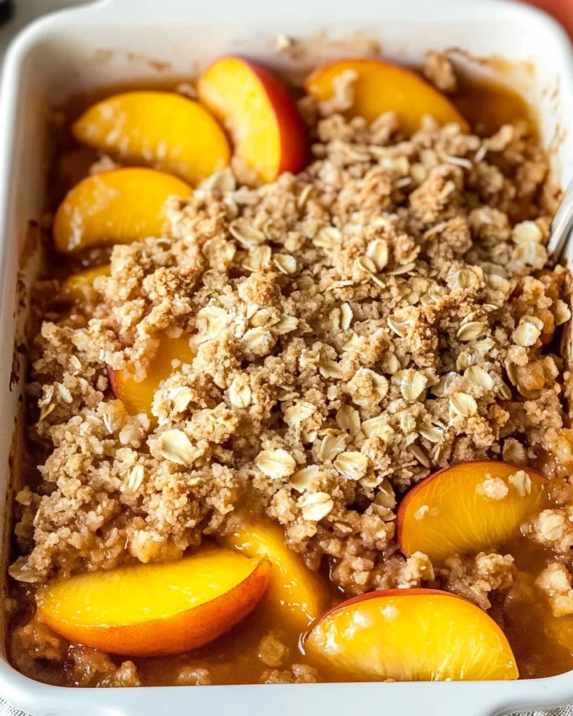 Peach Crisp with Canned Peaches