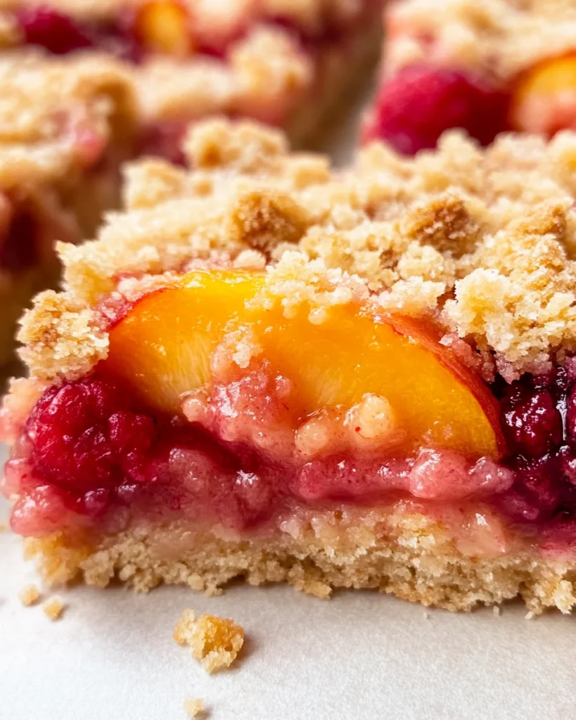 Peach & Raspberry Crumb Bars