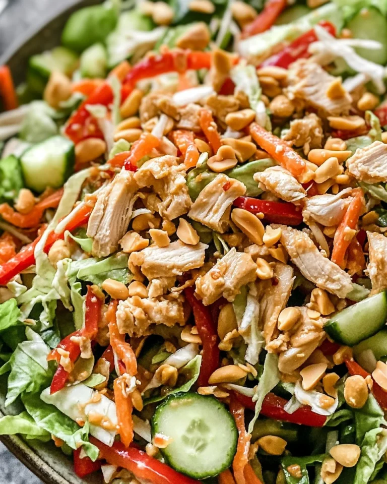Thai Peanut Chicken Crunch Slaw Salad