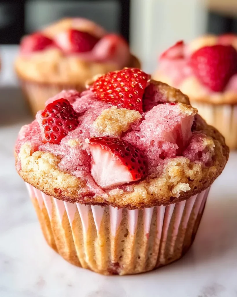 Vegan Double Strawberry Muffins