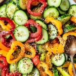 Viral TikTok Cucumber & Bell Pepper Salad