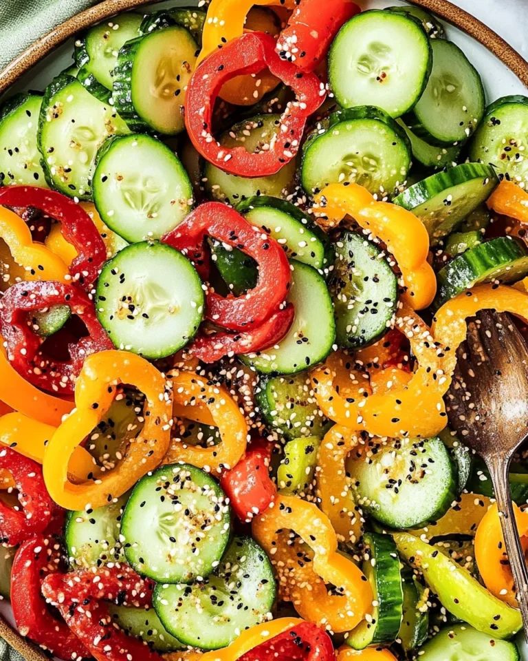 Viral TikTok Cucumber & Bell Pepper Salad