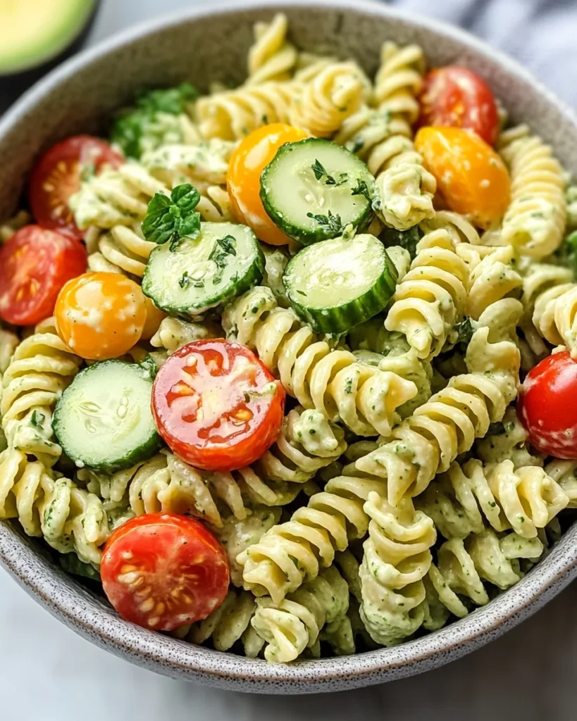 creamy avocado ranch pasta salad
