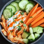 healthy buffalo chicken snack bowl (high protein)