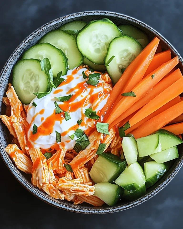 healthy buffalo chicken snack bowl (high protein)