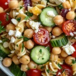 mediterranean chickpea pasta salad