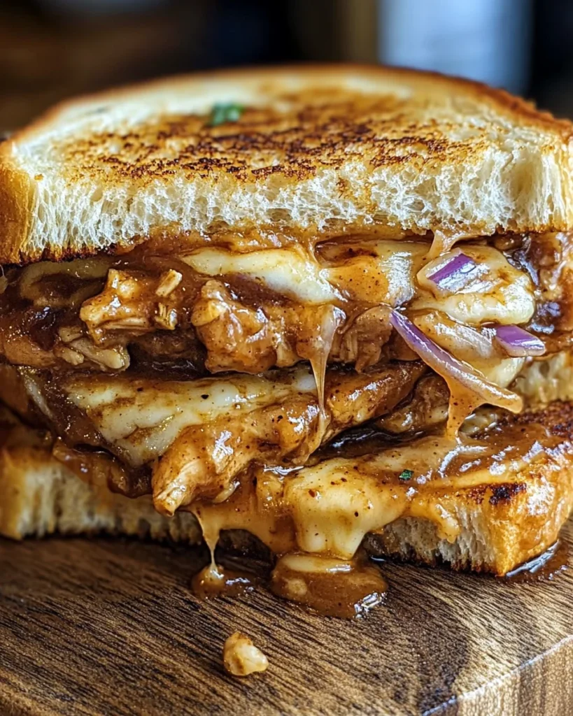 BBQ Chicken Grilled Cheese Sandwich