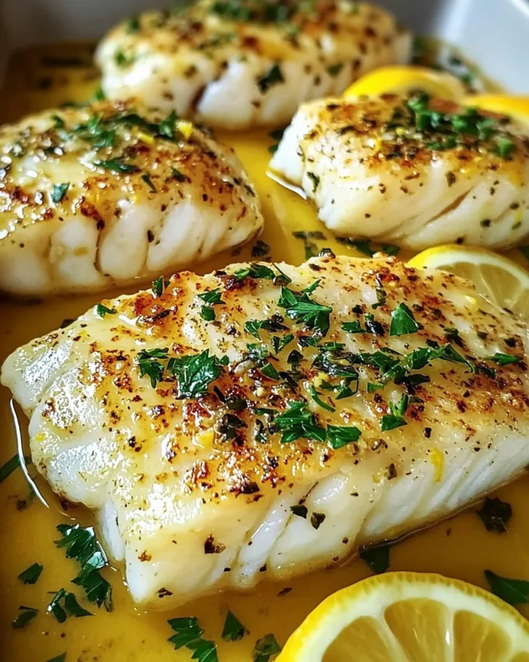 Baked Lemon-Garlic Cod with Butter Sauce