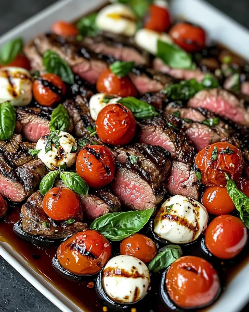 Balsamic Caprese Grilled Flank Steak