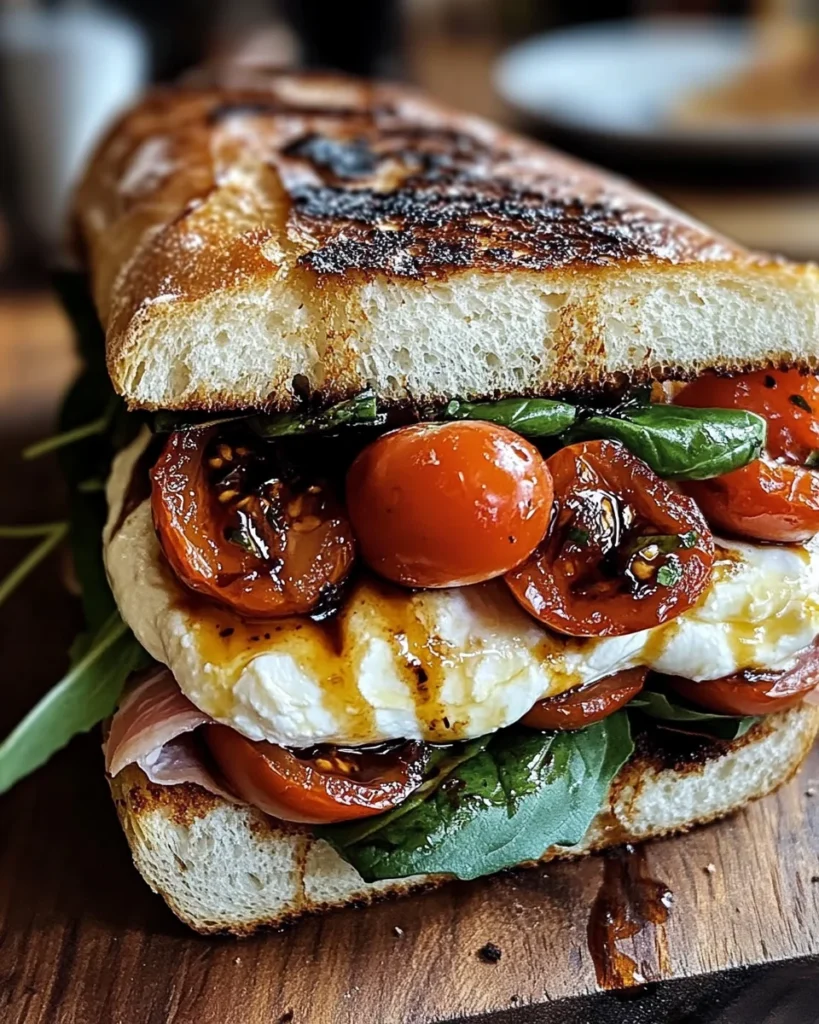 Burrata Caprese Sandwich with Cherry Tomato Confit