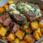 Butternut Squash & Garlic Herb Steak Bowls
