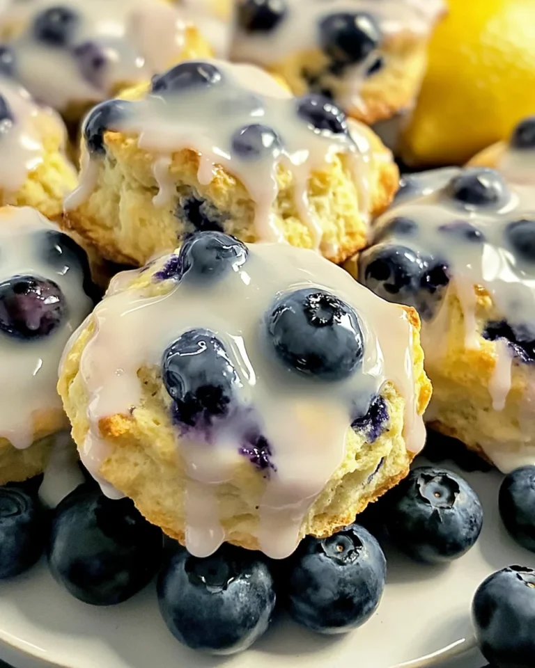 Delicious Blueberry Biscuits with Zesty Lemon Glaze