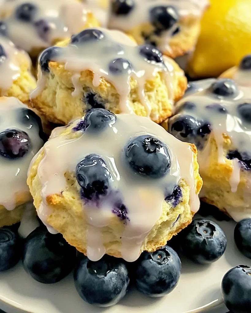 Delicious Blueberry Biscuits with Zesty Lemon Glaze
