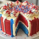 Firecracker Red, White and Blue Cake