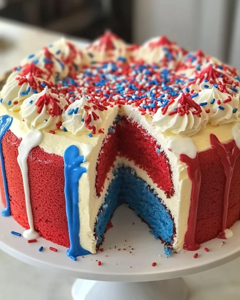 Firecracker Red, White and Blue Cake