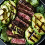 Grilled Avocado Steak Salad with Lime Dressing