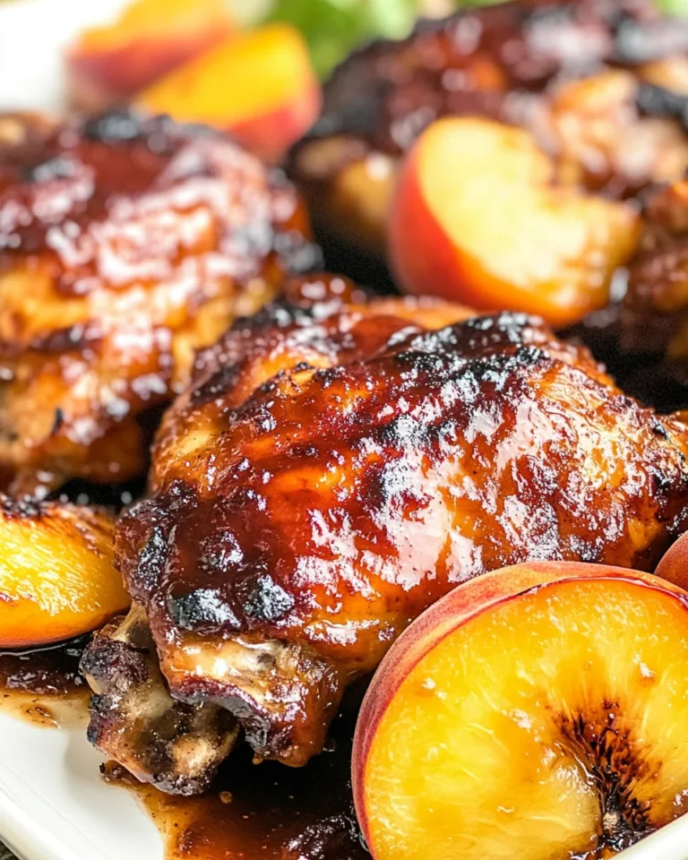 Grilled Bourbon Peach BBQ Chicken