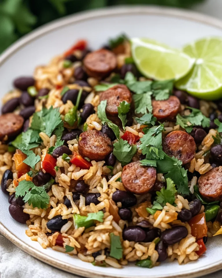 Hearty Black Beans and Rice with Sausage