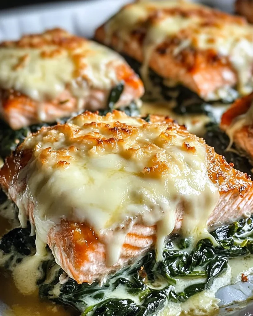 Irresistible Baked Salmon with Spinach and Mozzarella Bliss Awaits You!