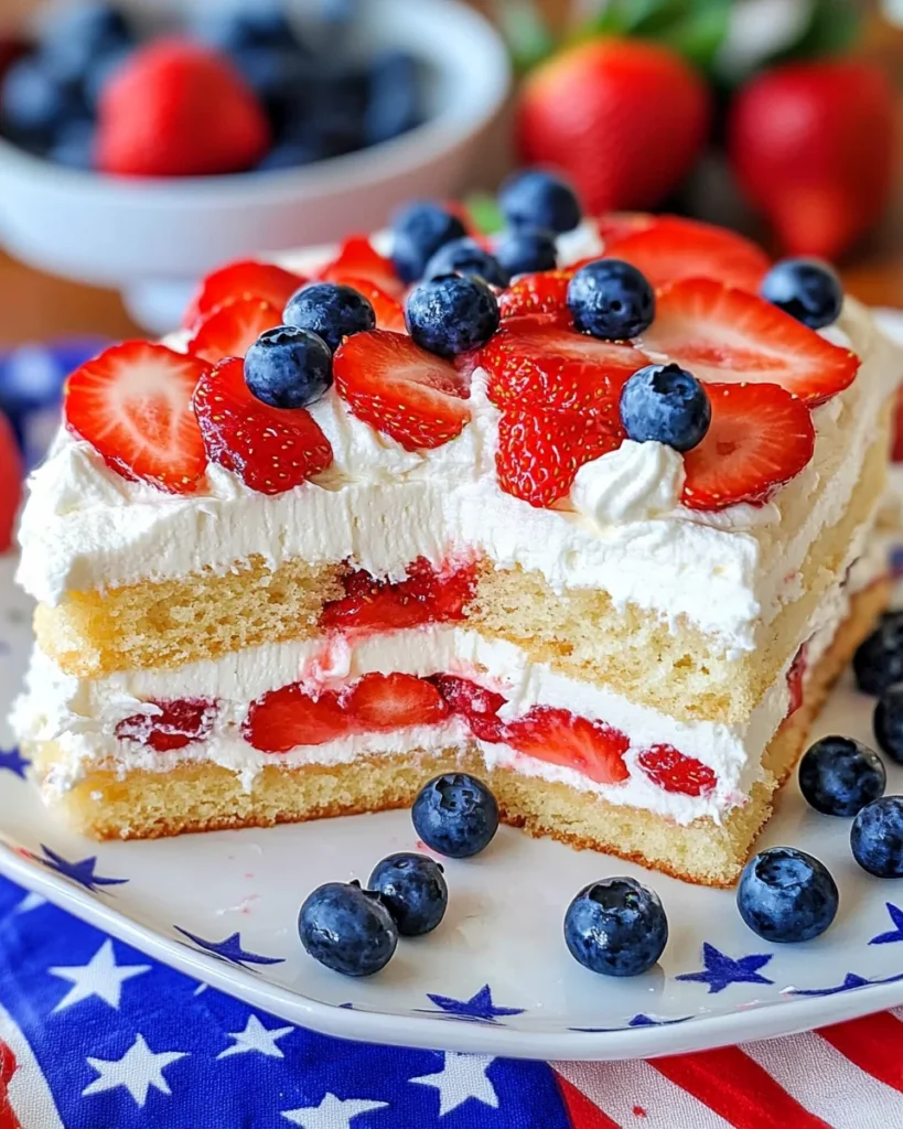 No Bake Patriotic Cloud Cake