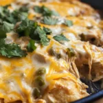 One Pan Sour Cream Chicken Enchilada Skillet