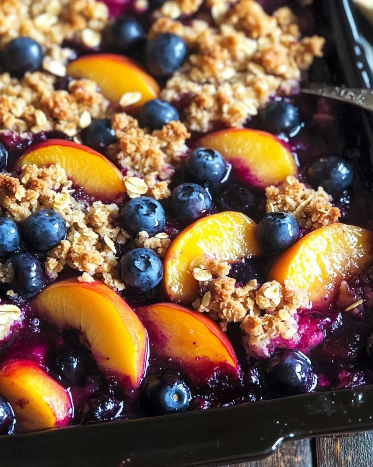Peach and Blueberry Crisp