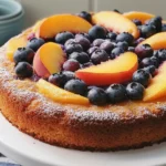 Peach and Blueberry Greek Yogurt Cake
