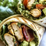 Pesto Chicken and Avocado Bacon Salad Wraps