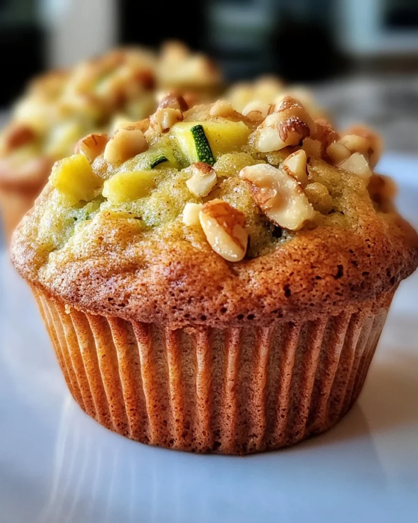 Pineapple Walnut Zucchini Muffins