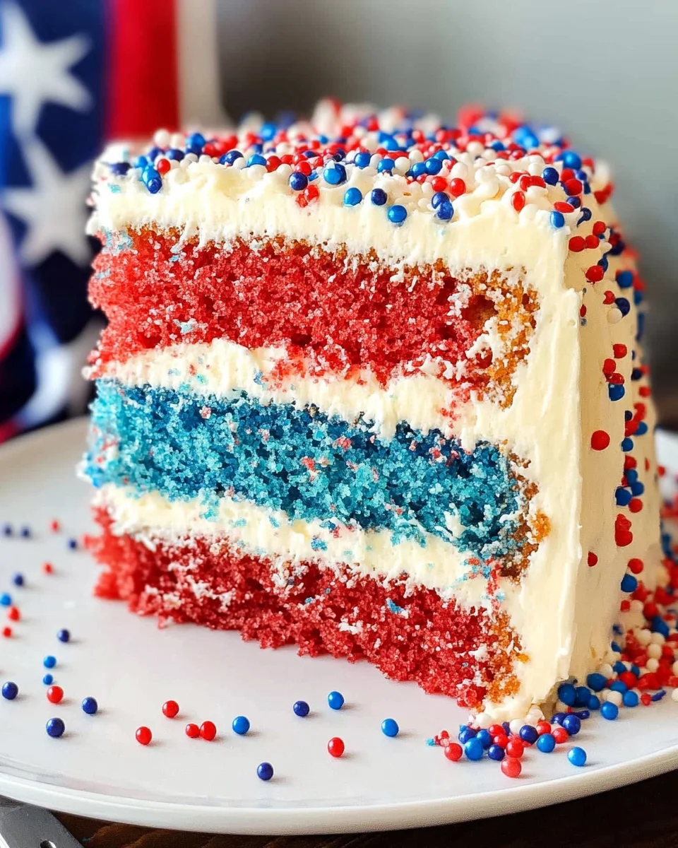 Red, White and Blue Cake