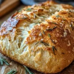 Rustic No Knead Rosemary Garlic Bread