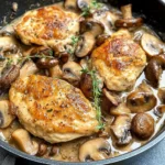 Skillet Chicken and Mushroom Wine Sauce