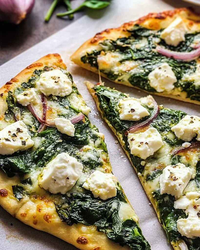 Spinach And Feta Flatbread Pizza