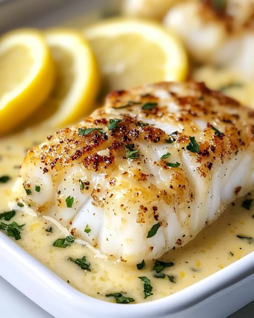 Tasty Baked Cod in Coconut Lemon Cream Sauce