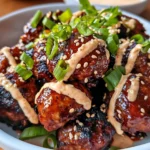 The Best Korean BBQ Meatballs with Spicy Mayo Dip