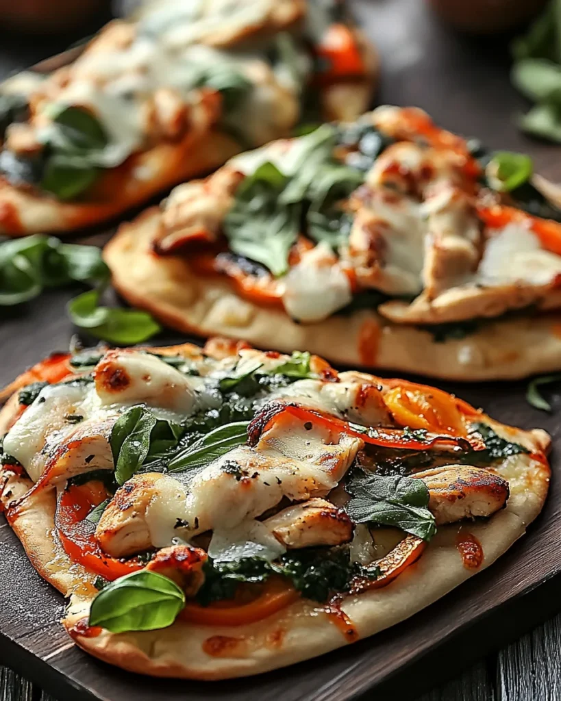 Tuscan Garlic Chicken Pita Pizzas